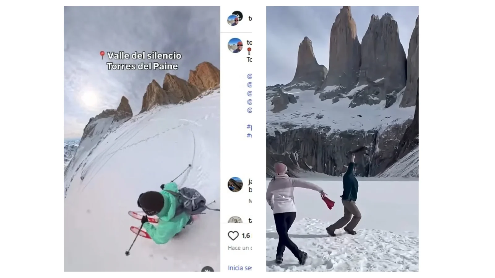 CONAF advierte: bailar cueca en laguna congelada o esquiar sin contexto en Torres del Paine no es buena idea