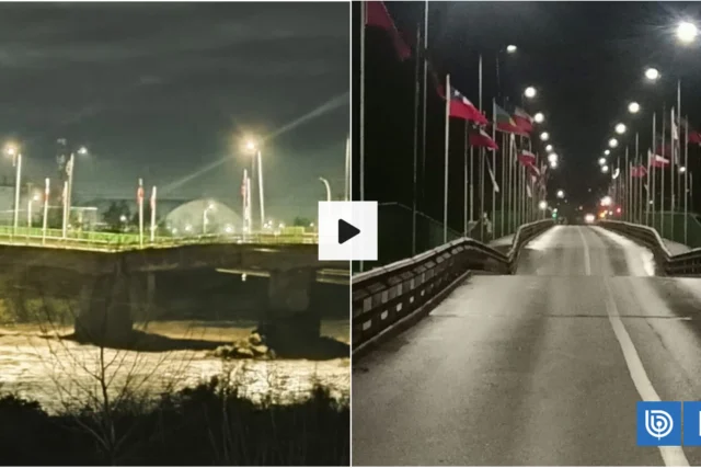 Puente Viejo de Lautaro colapsa por lluvias y queda cerrado en ambos sentidos