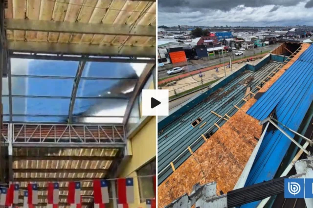 Mercado de Puerto Montt opera con estacionamiento reducido tras voladura de techo