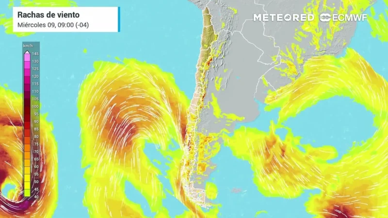 Temporal en el sur: lluvias y vientos de hasta 63 km/h entre miércoles y domingo