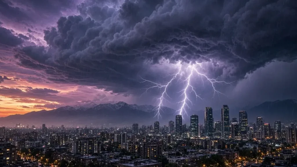 Alerta Amarilla en la Región Metropolitana: Senapred advierte tormentas eléctricas, granizos y riesgo de aluviones durante el fin de semana